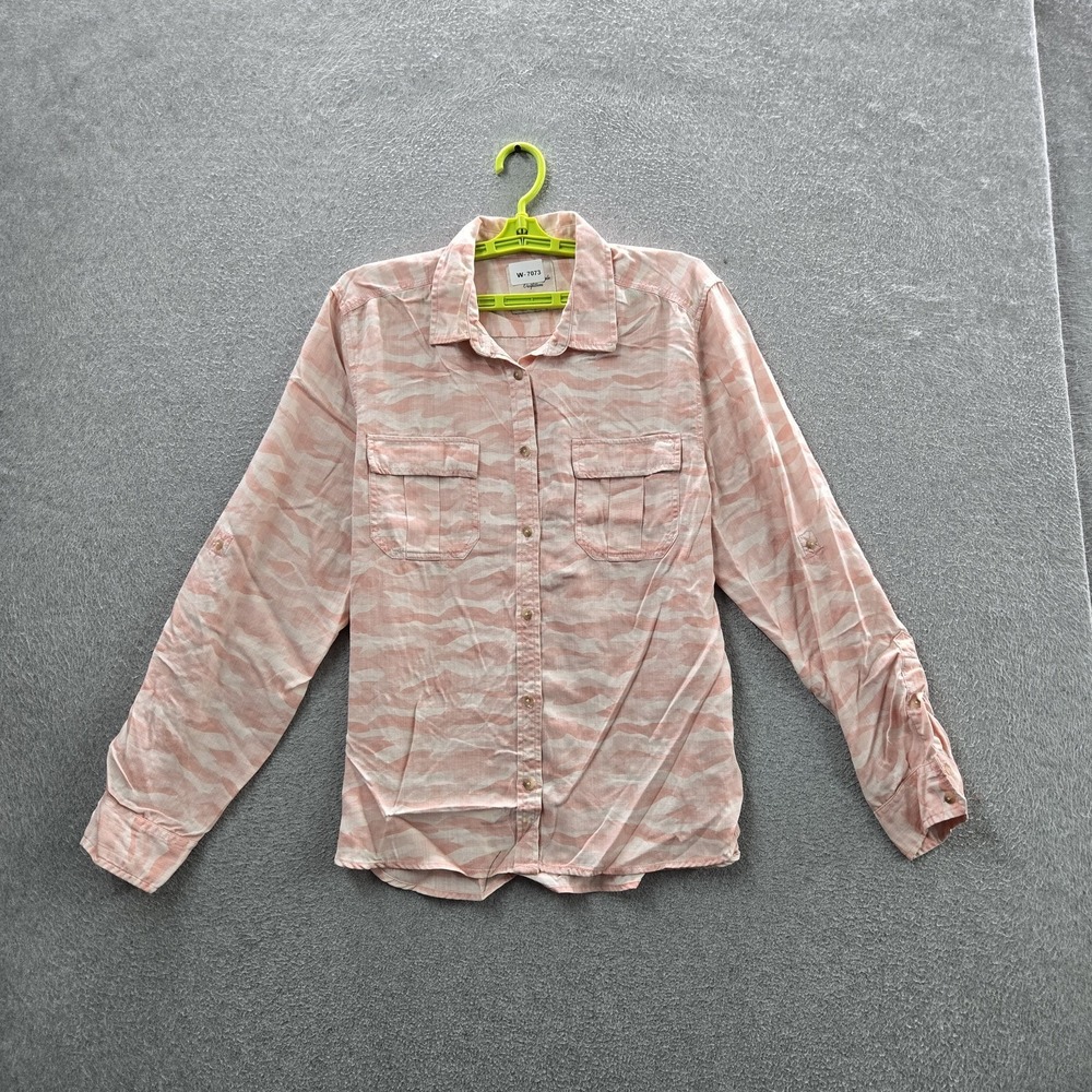 American Eagle Outfitters Women Button Up Shirt XL Pink Animal Print